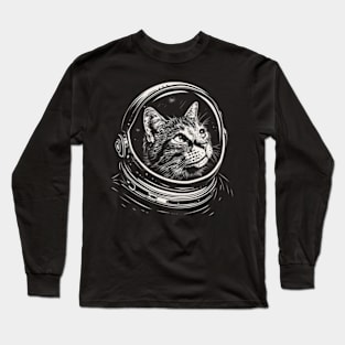 cat in space alone Long Sleeve T-Shirt